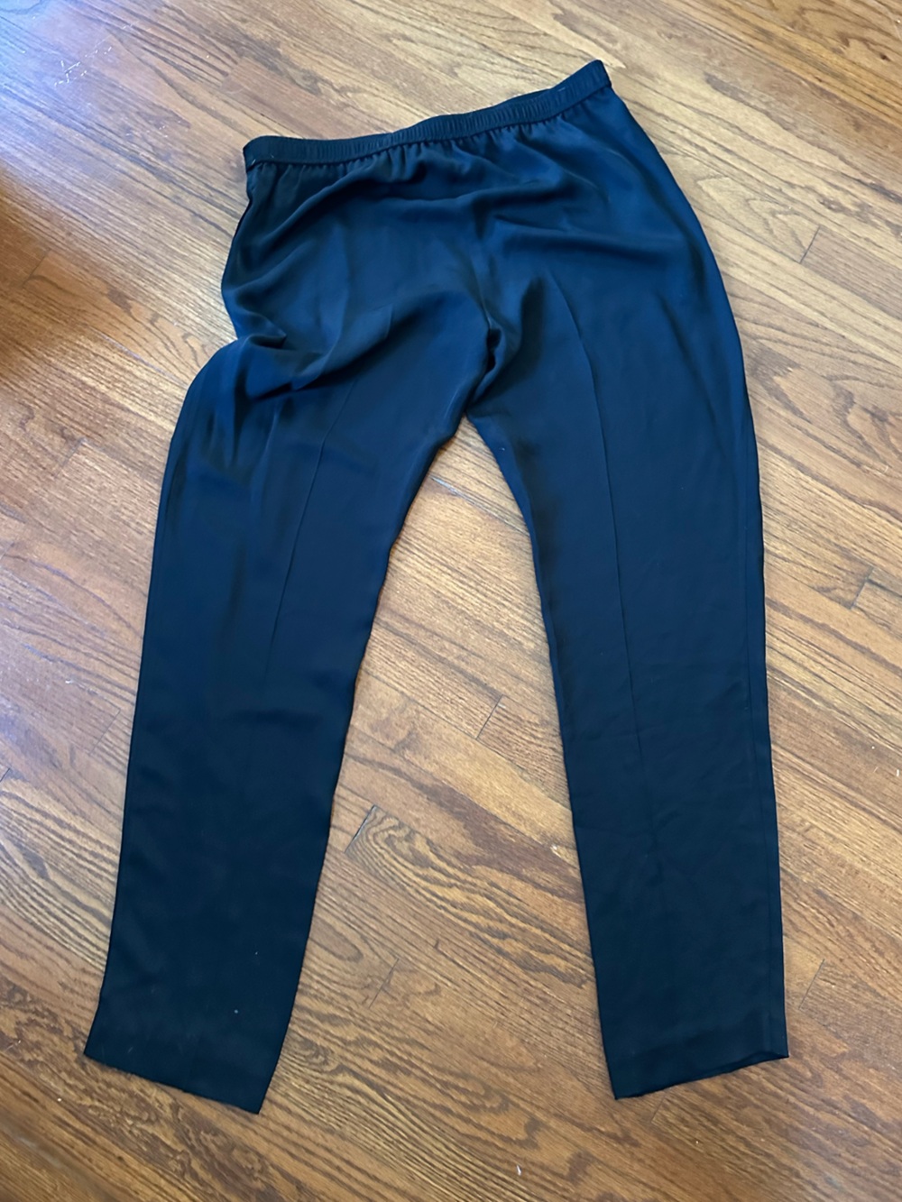Theory 100% Silk Classic Black Women's Tapered Pants